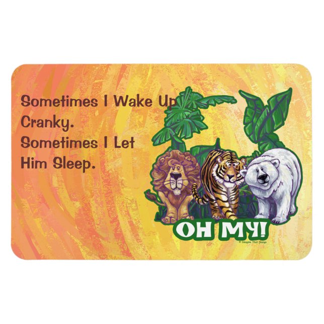 Magnet Flexible Lions Tiger Ours Oh Mon (Horizontal)
