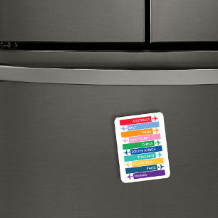 Magnet Flexible Liste des compartiments de voyage colorés