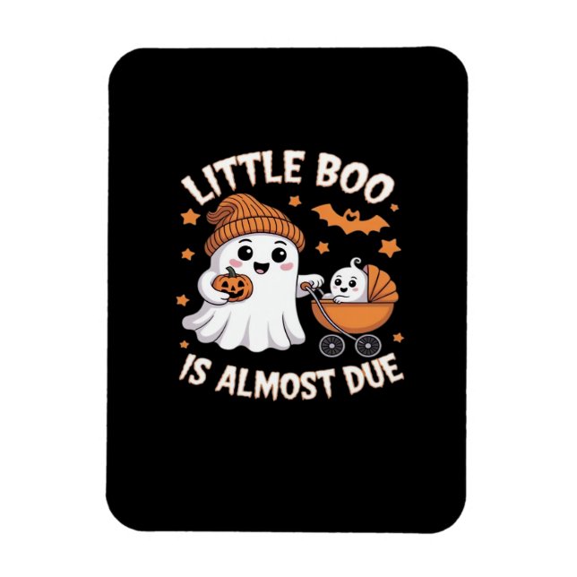 Magnet Flexible Little Boo Is Almost Due - Halloween Pregnancy Rev (Vertical)