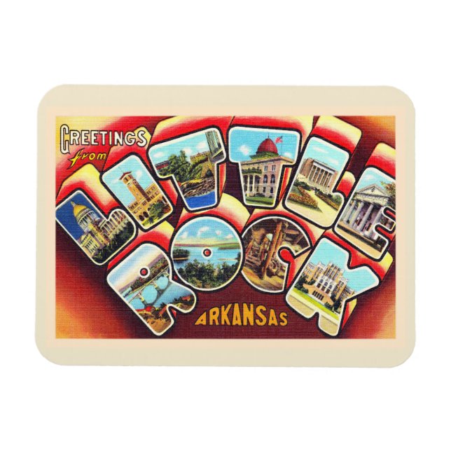 Magnet Flexible Little Rock Arkansas AR Grande Lettre Carte postal (Horizontal)