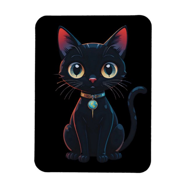 Magnet Flexible Little Spooky Black Cat (Vertical)