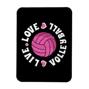 Magnet Flexible Live Love Volleyball Pour Femmes Filles Volleyball