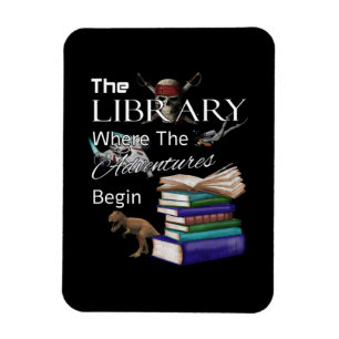 Magnet Flexible Livres de bibliothèque où l'aventure commence livr