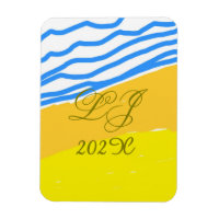LJ Monogramme Elégant Moderne Plage Mariage