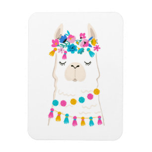 Magnet Flexible Llama florale mignonne