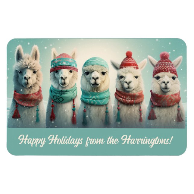 Magnet Flexible Llamas d'hiver de texte personnalisé (Horizontal)
