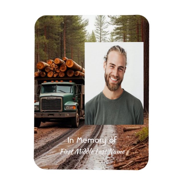 Magnet Flexible Log Haul Driver  Memorial Keepsake  (Vertical)
