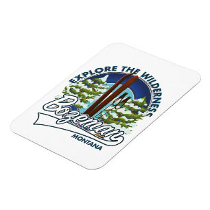 Magnet Flexible logo de l'affiche de ski Bozeman Montana