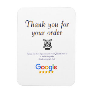Magnet Flexible Logo de l'entreprise de critique Google Scan QR cr