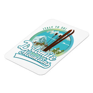 Magnet Flexible Logo de ski Dolomite Mountain Italie