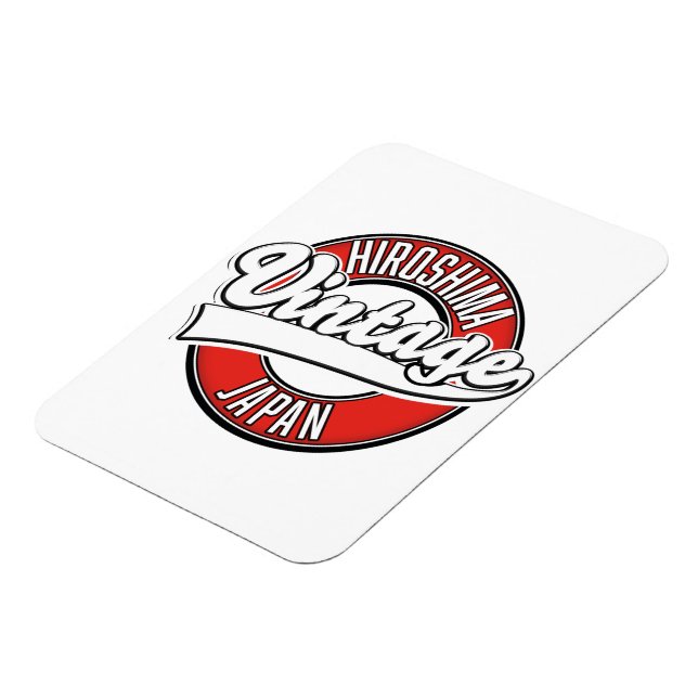 Magnet Flexible logo de style vintage Hiroshima japon (Côté Gauche)