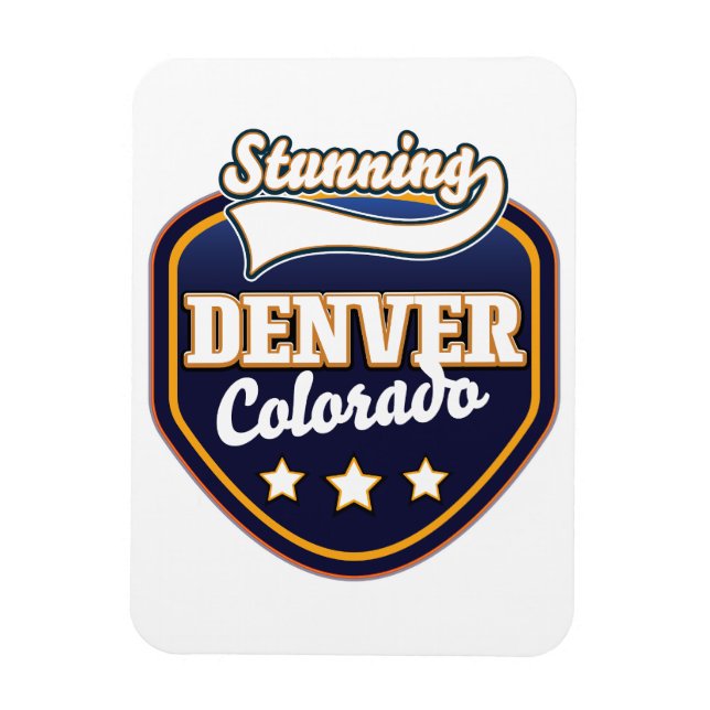 Magnet Flexible logo de voyage de Denver Colorado (Vertical)