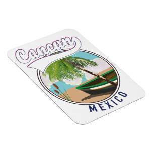 Magnet Flexible logo de voyage de plage de Cancun au Mexique