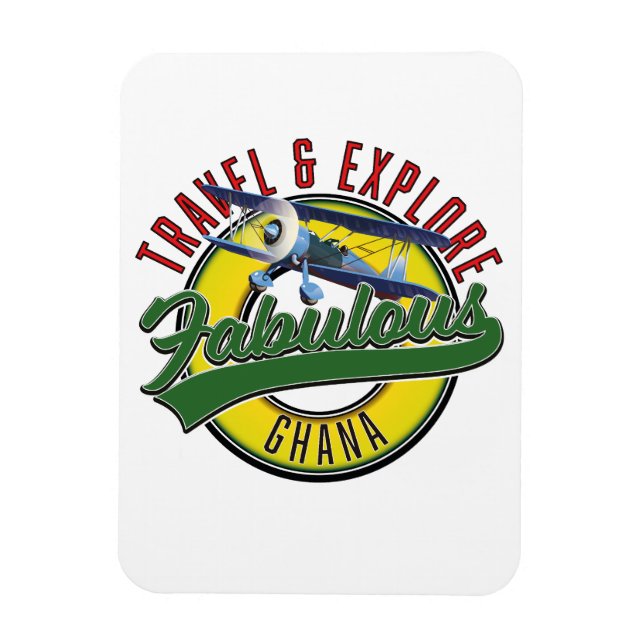Magnet Flexible Logo de voyage explorer le fabuleux Ghana (Vertical)