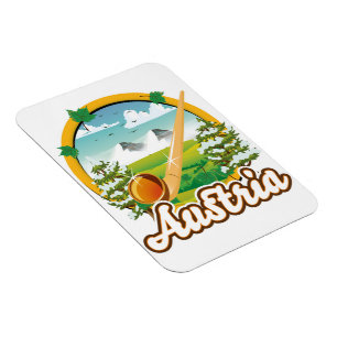 Magnet Flexible Logo de voyage rétro Autriche