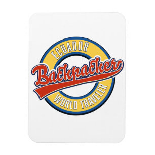 Magnet Flexible logo de voyageur du monde backpacker équateur