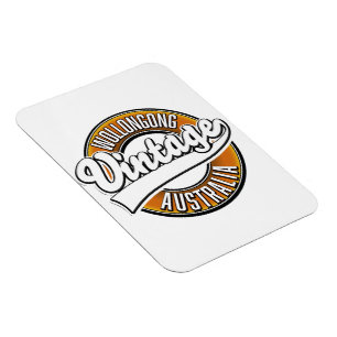 Magnet Flexible Logo de Wollongong australie style vintage.