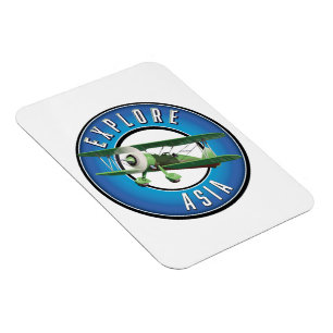 Magnet Flexible Logo Explore Asie style vintage 