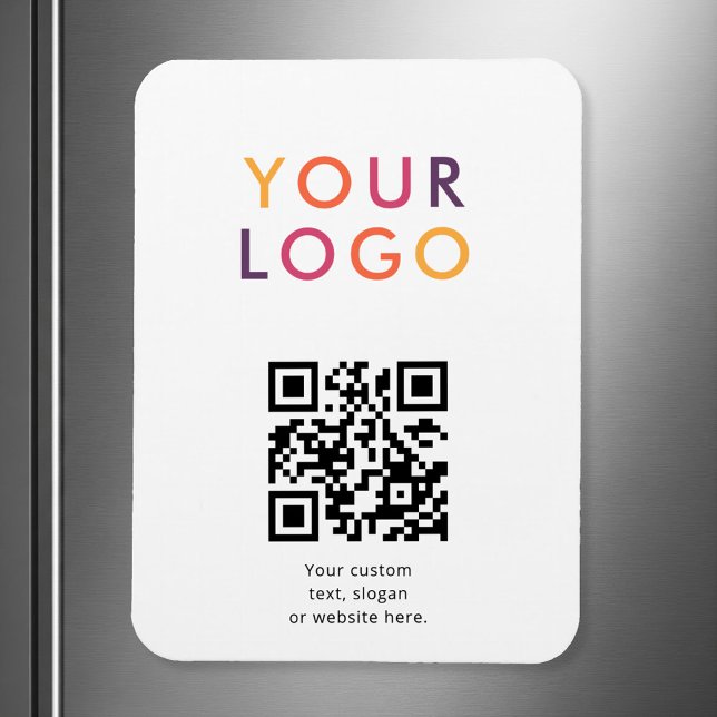 Magnet Flexible Logo QR Code Business Template White (Créateur téléchargé)
