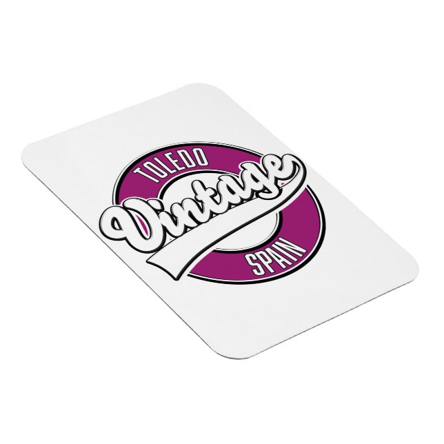 Magnet Flexible Logo rétro style Tolède Espagne (Côté Droit)