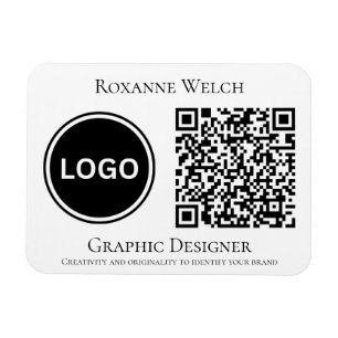 Magnet Flexible Logo Rond Code QR Entreprise Flexible