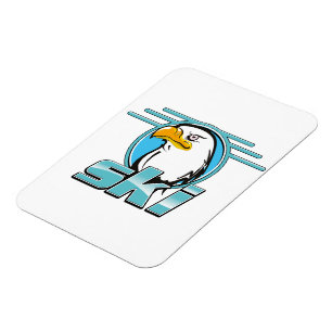 Magnet Flexible Logo ski aigle doré rétro