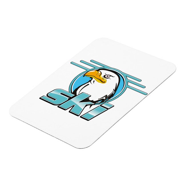 Magnet Flexible Logo ski aigle doré rétro (Côté Gauche)