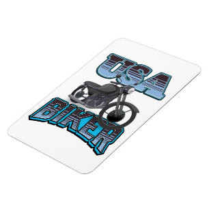 Magnet Flexible Logo USA Biker