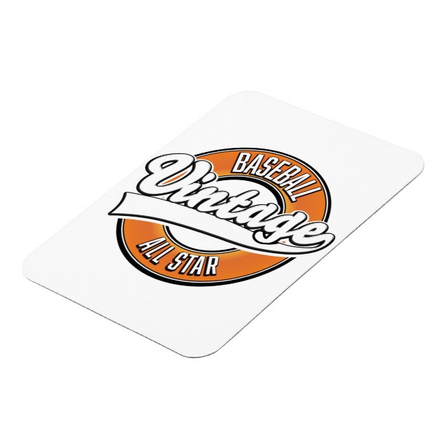 Magnet Flexible Logo vintage de baseball. (Côté Gauche)