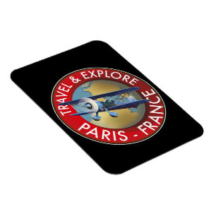 Magnet Flexible Logo Voyage & Explorez Paris France