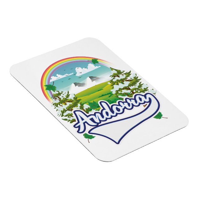 Magnet Flexible Logo voyage rétro Andorre (Côté Droit)