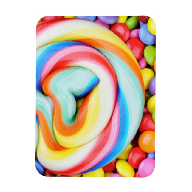 Magnet Flexible Lollipop Et Smarties Multicolores (Vertical)