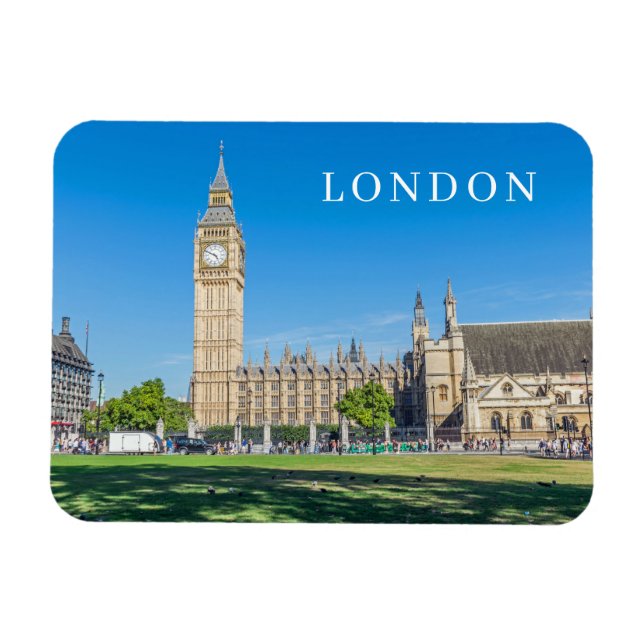 Magnet Flexible London Parliament Carré vue frigo aimant (Horizontal)