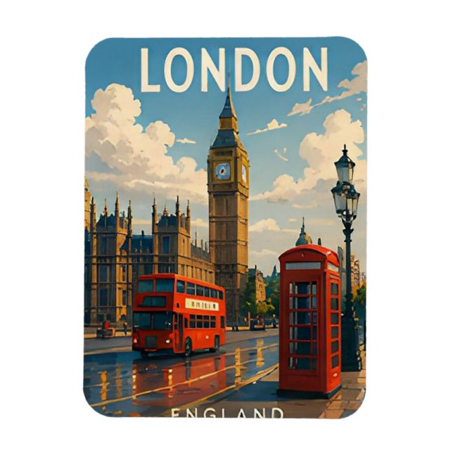 Magnet Flexible Londres Angleterre Royaux Monuments Thames (Vertical)