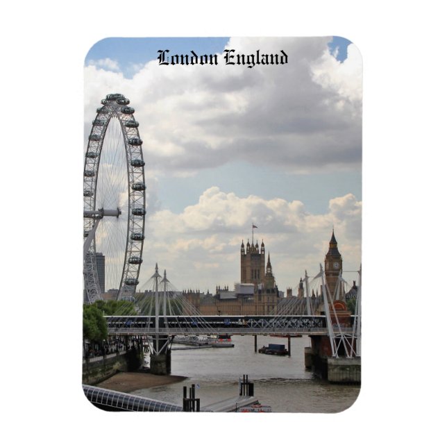 Magnet Flexible Londres Angleterre Skyline, Big Ben, London Eye, T (Vertical)
