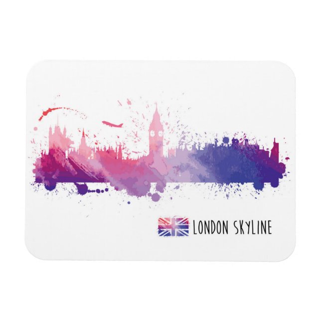 Magnet Flexible Londres Angleterre Skyline Splash (Horizontal)