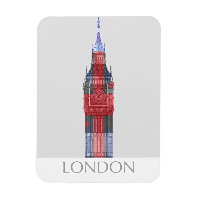 Magnet Flexible Londres Big Ben Union Jack (Vertical)