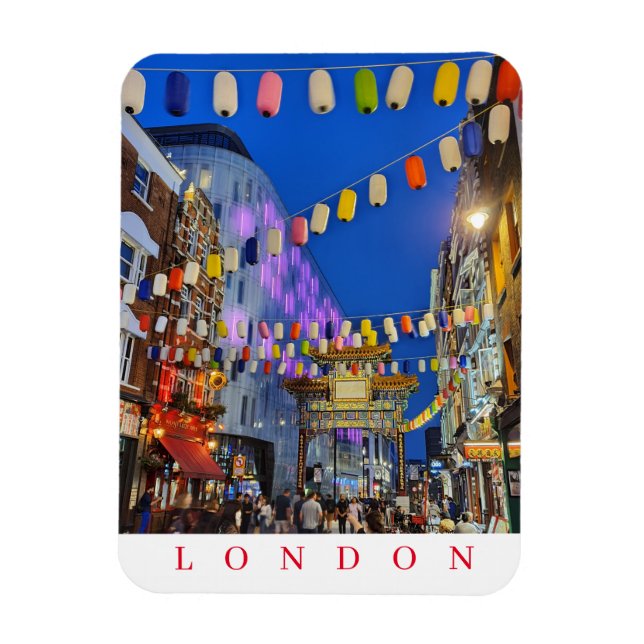 Magnet Flexible Londres Chinatown la nuit frigidaire aimant (Vertical)