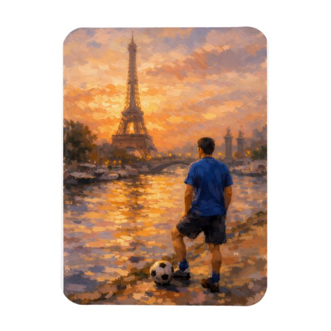 Magnet Flexible Lone Soccer Player Near La Seine (Vertical)