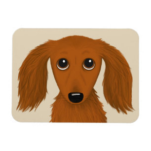 Magnet Flexible Long Haired Dachshund   Doxie mignon chien de dess