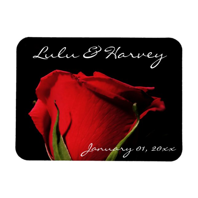 Magnet Flexible Long Stemmed Red Rose personnel (Horizontal)