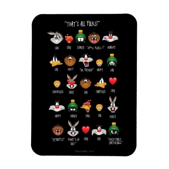 Magnet Flexible LOONEY TUNES™ Tableau d'Emoji (Vertical)