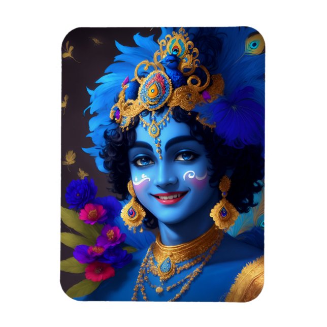 Magnet Flexible Lord Krishna Indian God Deity (Vertical)