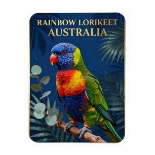 Magnet Flexible 🦜 Loriquet arc-en-ciel Australie Oiseau Tropical
