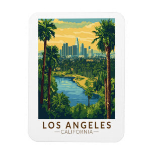 Magnet Flexible Los Angeles Californie Voyage Art Vintage