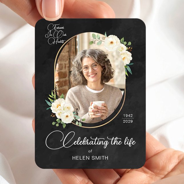 Magnet Flexible Loss of Mom Gift Memorial Keepsake Floral Photo  (Floral Photo Loss of Mother Gift Memorial Keepsake Magnet, Celebration of Life, 3 x 4 Magnets)