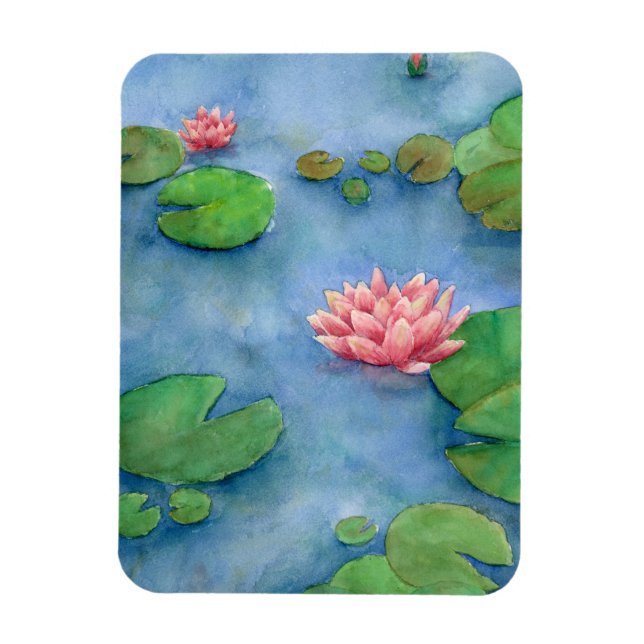 Magnet Flexible Lotus flower watercolor (Vertical)