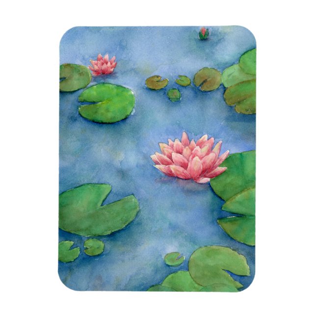 Magnet Flexible Lotus flower watercolor (Vertical)