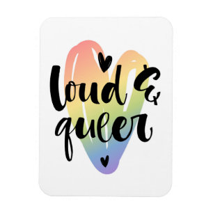 Magnet Flexible Loud & Queer Coeur aquarelle