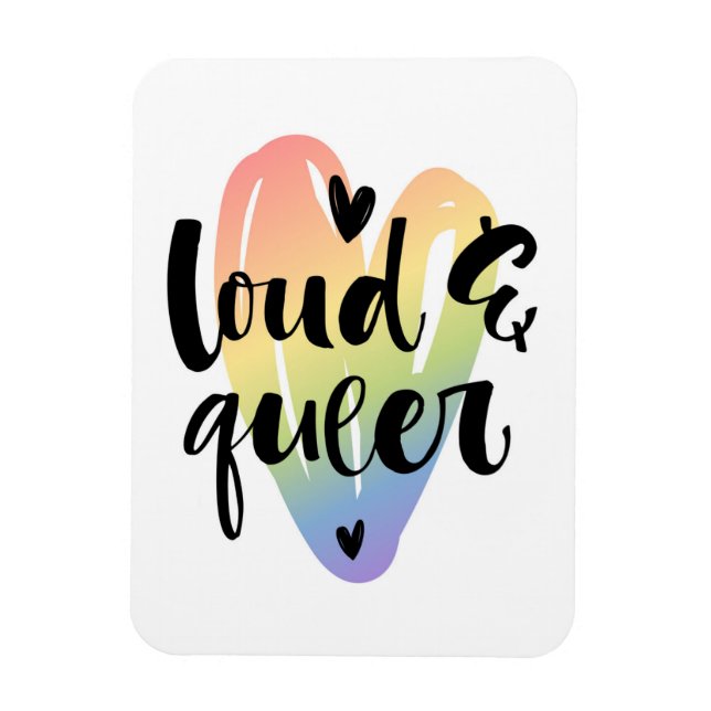 Magnet Flexible Loud & Queer | Coeur aquarelle (Vertical)